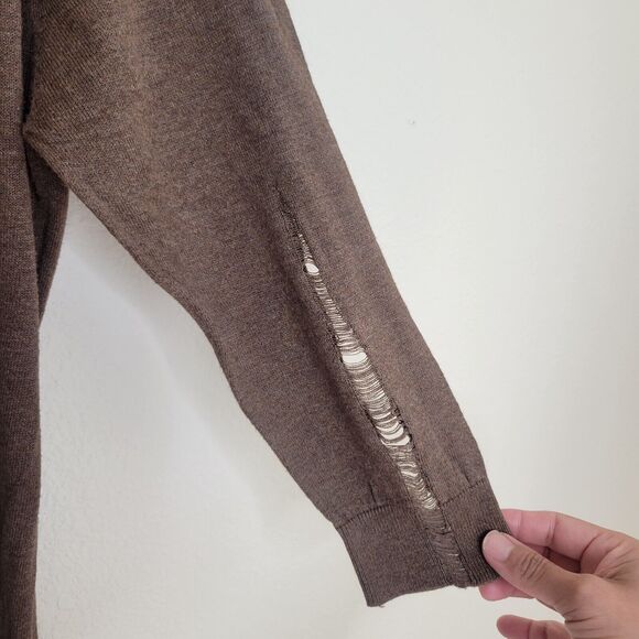 Stussy En Noir Knitwear Destroyed Sweater top Size Small Distressed Brown Grunge - Picture 13 of 16